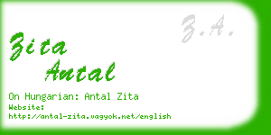 zita antal business card